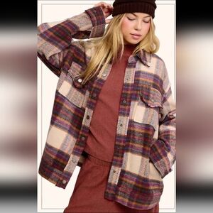 LA MIEL Multicolor Plaid Shacket